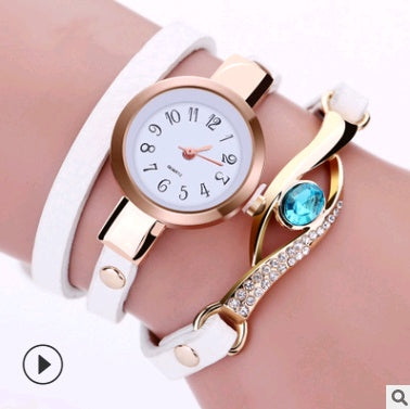 Fashion casual ladies winding table, big eyes ladies winding watch bracelet watch