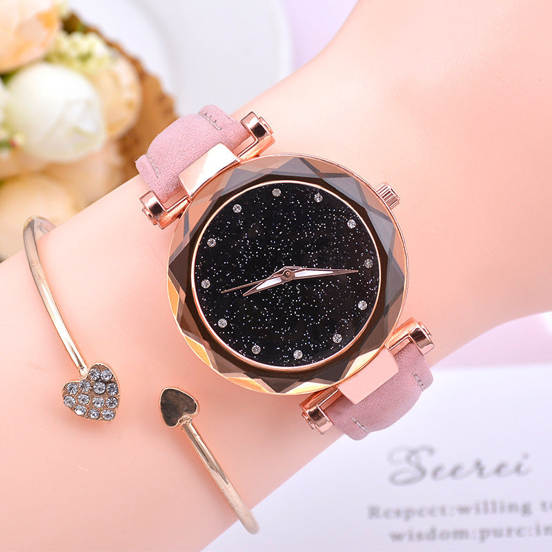 Starry sky watch female belt luminous watch quartz