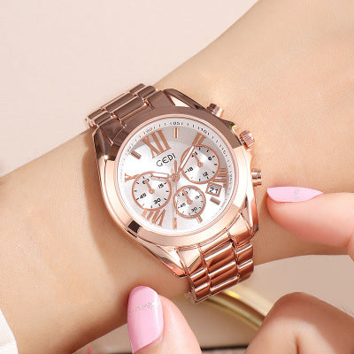 Luxury rose gold women casual watch