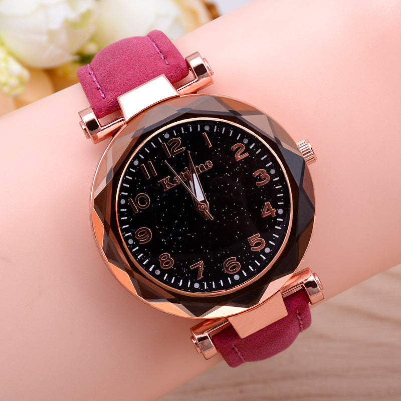 Starry sky watch female belt luminous watch quartz