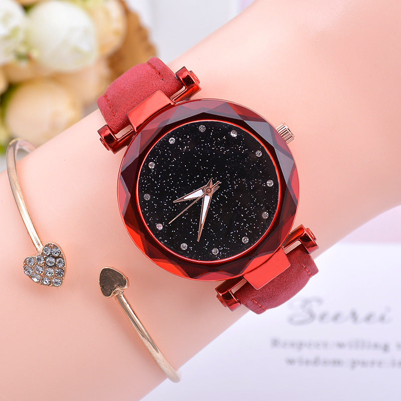 Starry sky watch female belt luminous watch quartz