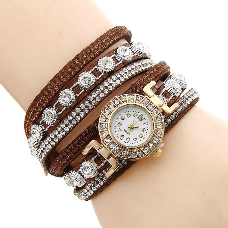 Diamond Ladies Wrap Quartz Bracelet Watch