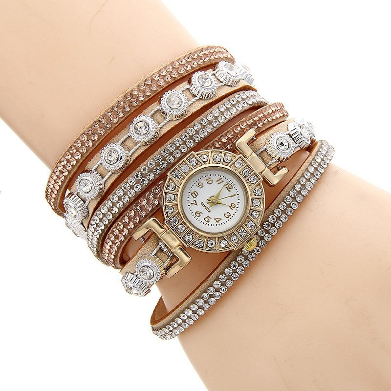 Diamond Ladies Wrap Quartz Bracelet Watch