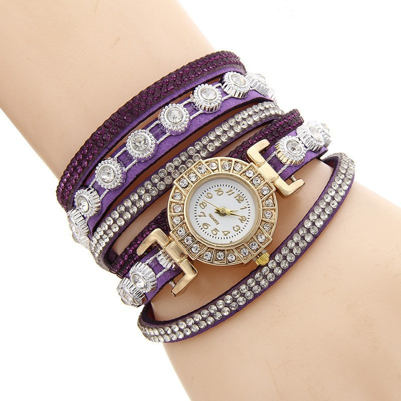 Diamond Ladies Wrap Quartz Bracelet Watch