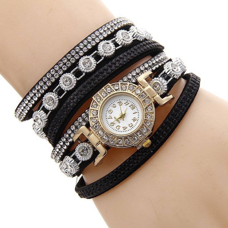 Diamond Ladies Wrap Quartz Bracelet Watch