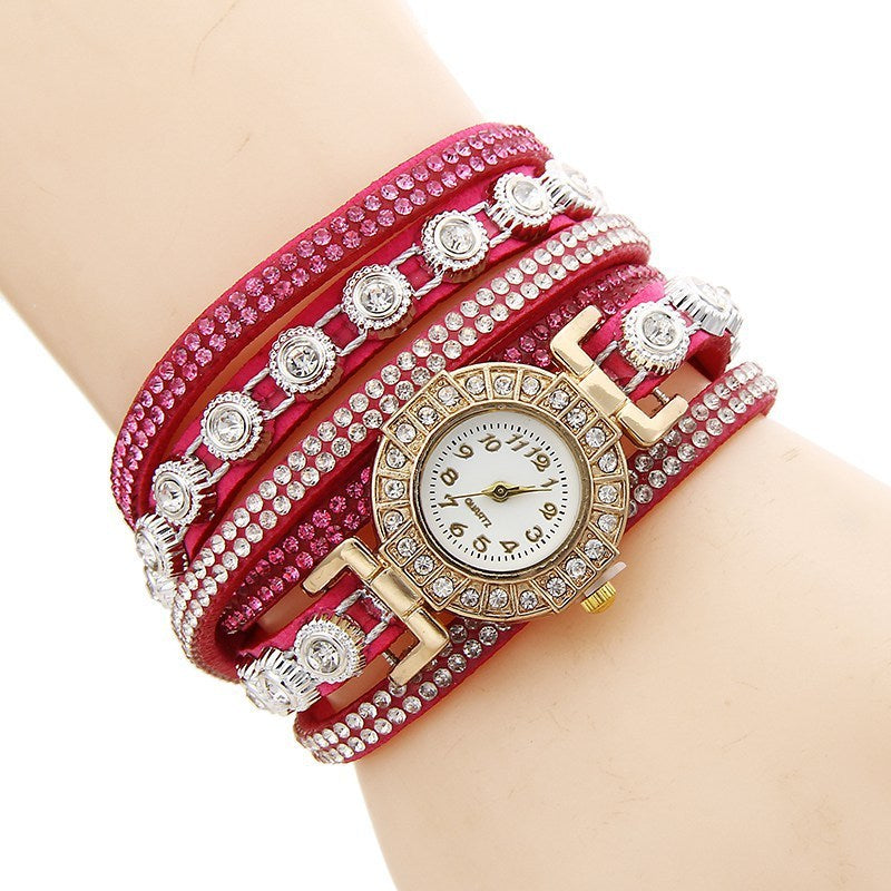 Diamond Ladies Wrap Quartz Bracelet Watch