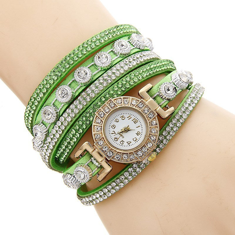 Diamond Ladies Wrap Quartz Bracelet Watch