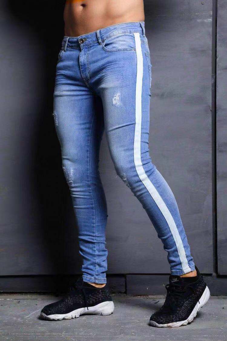 سوراخ های زانو مد جدید Wish Jeans For Men