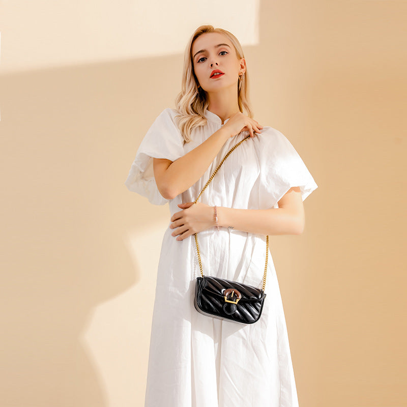 Embroidered Chain Design Crossbody Mini Bag