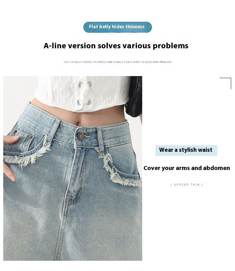 Summer New High Waist Slim Fit Tassel Denim Shorts For Women