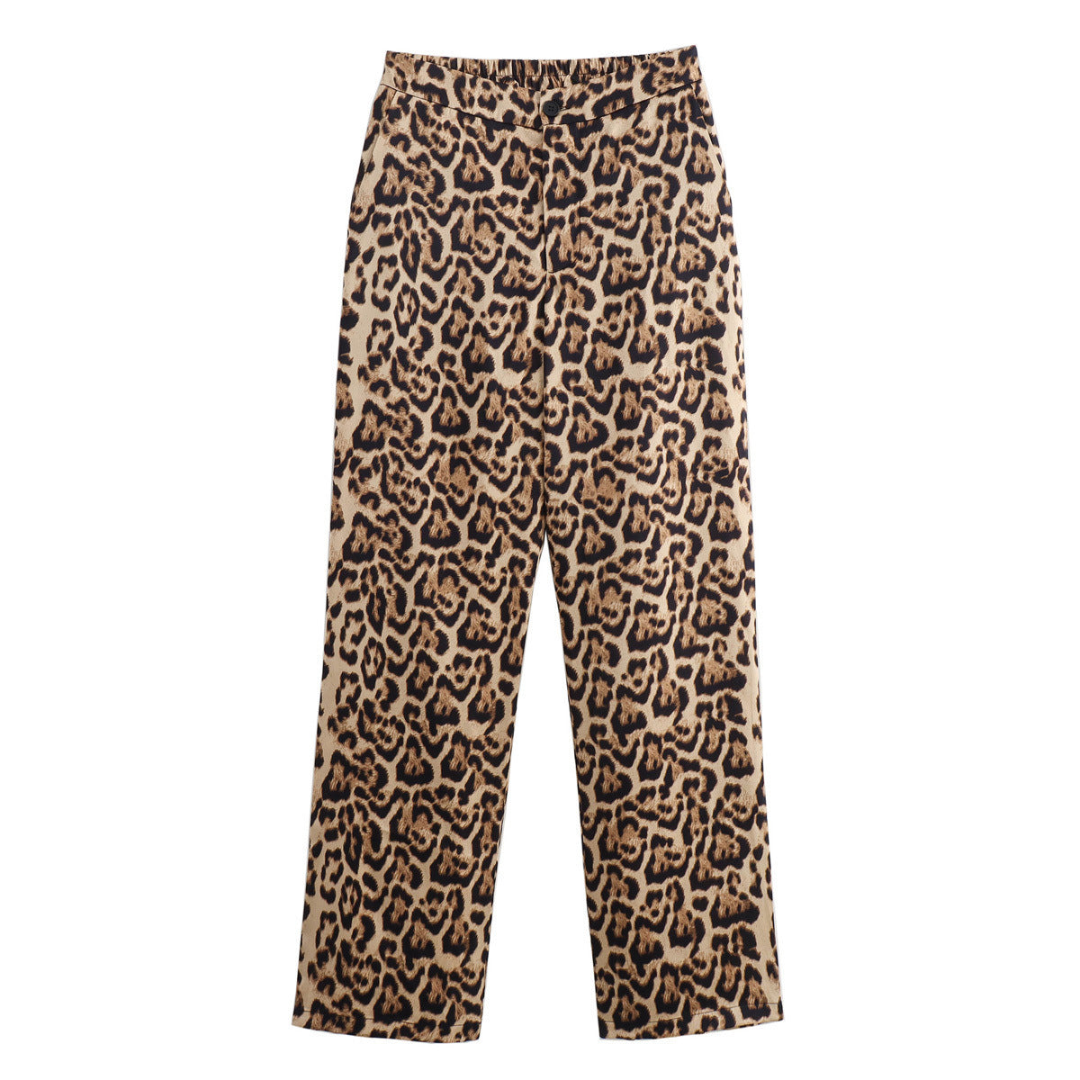 Animal Print Straight High Waist Thin Trousers