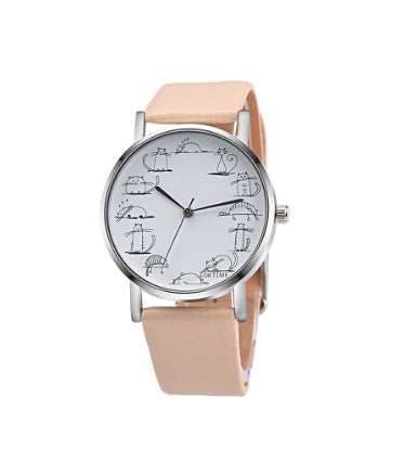 Simple belt multicolor student quartz watch