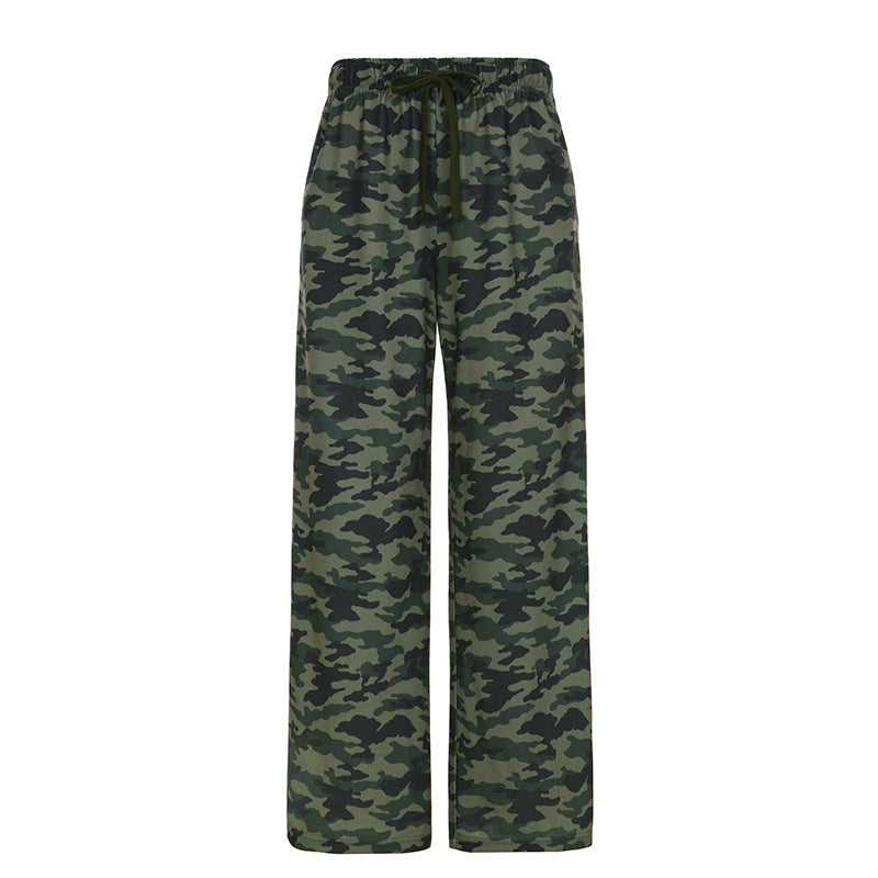 American High Street Casual Loose Camouflage Sweater Pants