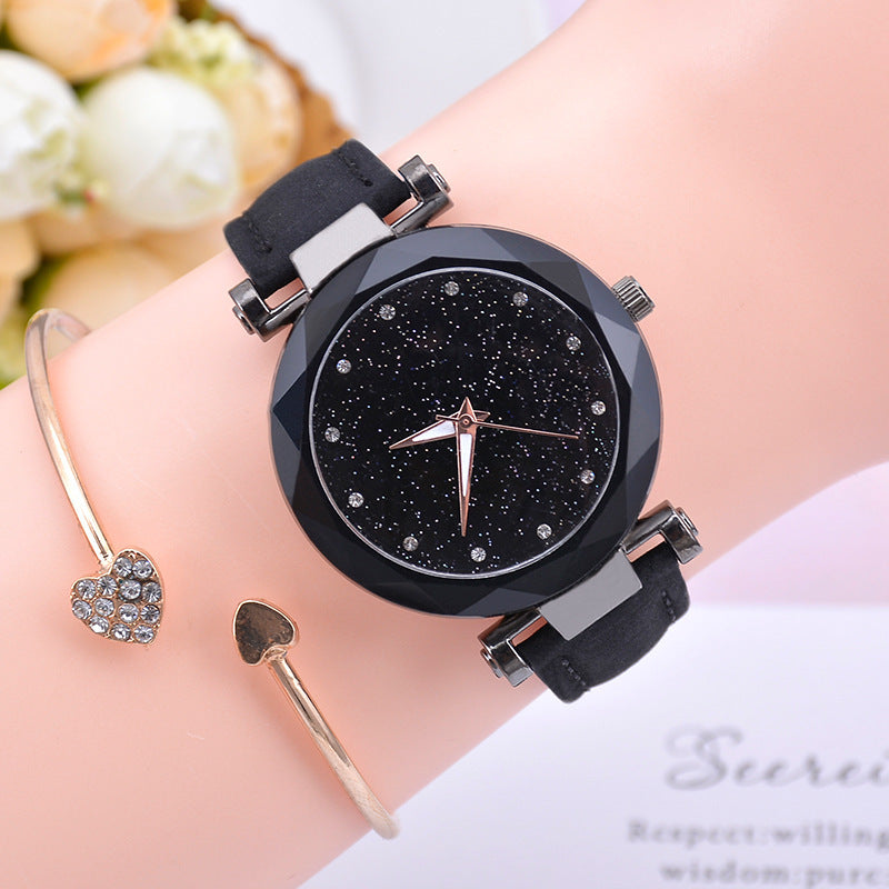 Starry sky watch female belt luminous watch quartz