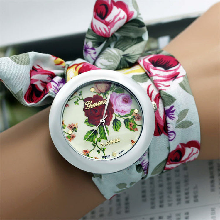 Fabric watch fashion ladies watch high quality fabric watch