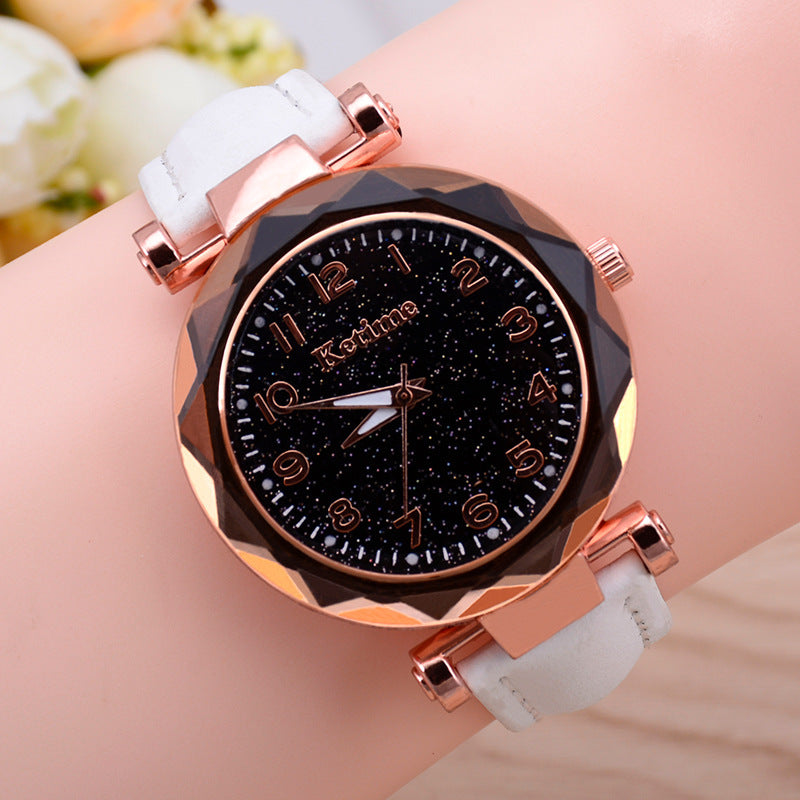 Starry sky watch female belt luminous watch quartz