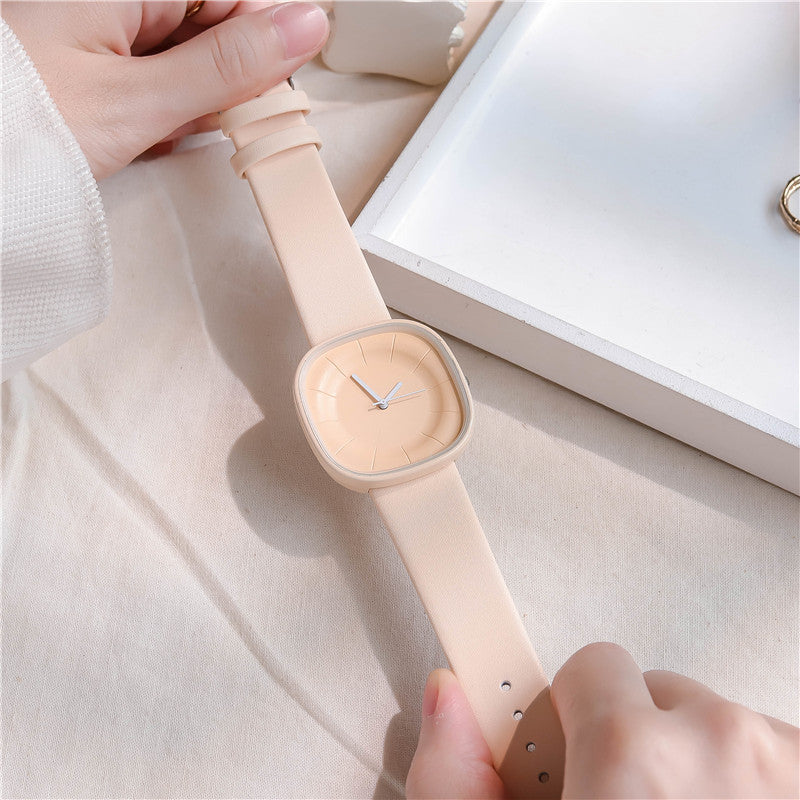 Japanese Minimal Milk Sugar Square Watch Female