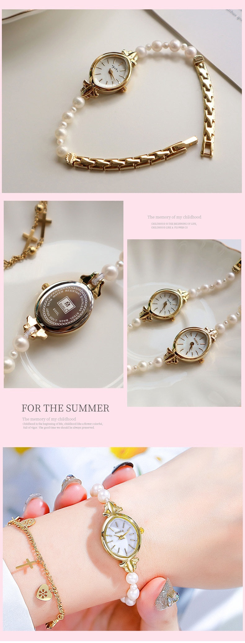 Natural Freshwater Pearl Watch Bracelet Strap Exquisite Quartz Women's Watch