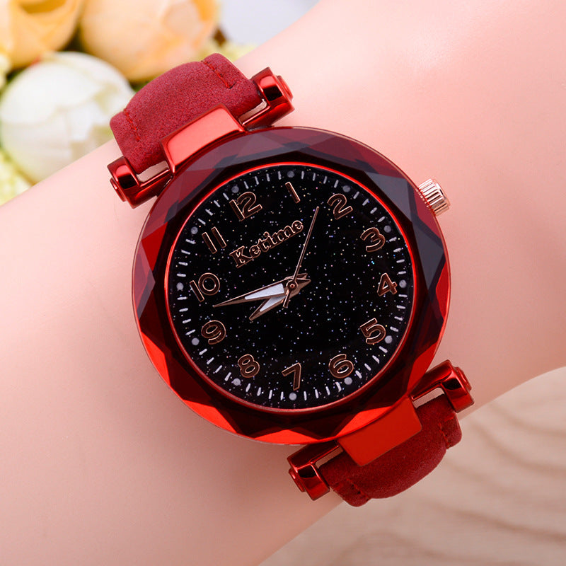 Starry sky watch female belt luminous watch quartz