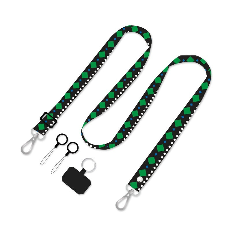 Backless Crossbody Widened Printing Anti-lost Hang Rope Fixed Card Type Mobile Phone Shoulder Strap Neck Rope