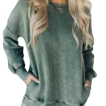 Women's Autumn And Winter Loose Cotton Washed Sweater