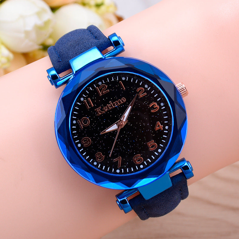 Starry sky watch female belt luminous watch quartz