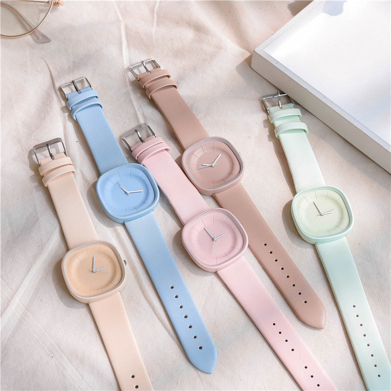 Japanese Minimal Milk Sugar Square Watch Female