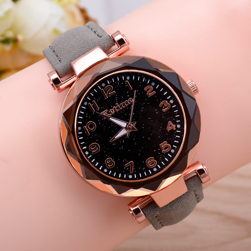 Starry sky watch female belt luminous watch quartz