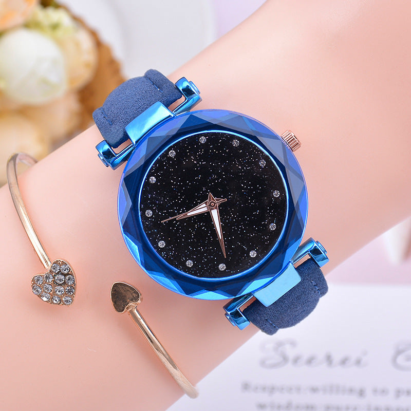 Starry sky watch female belt luminous watch quartz