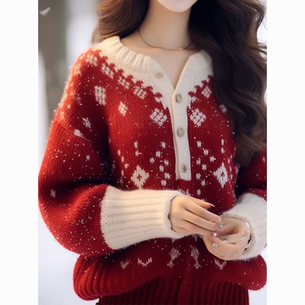 Women's Western-style Striped Christmas Sweater