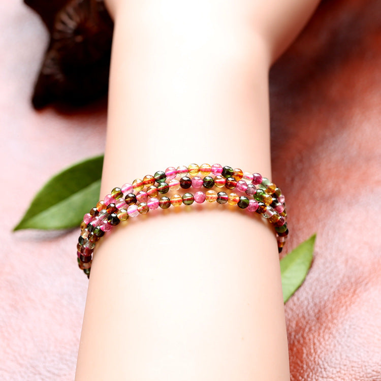 Colorful gemstone multi-circle bracelet