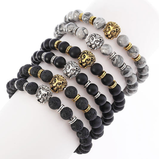 Natural stone fire stone Hand Beaded Bracelet aliexpress hot stretch bracelet bracelet explosion lady lion