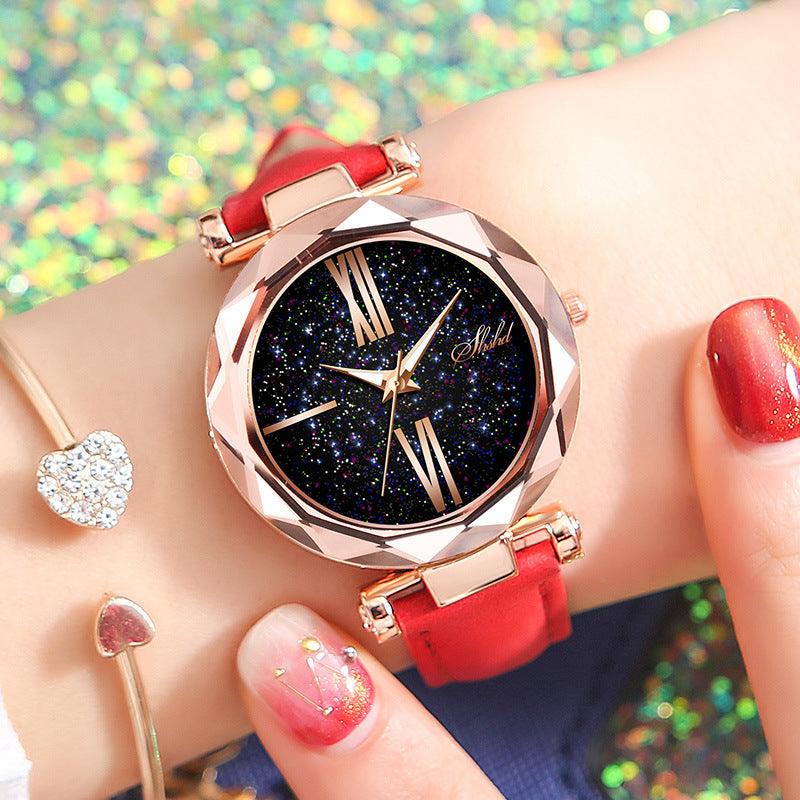 Simple Casual Starry Sky Face Ladies Watch