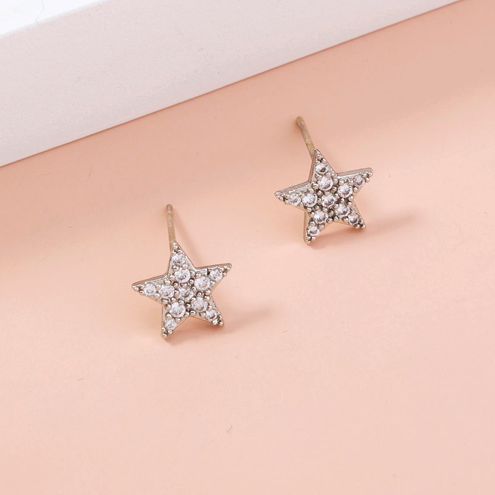 Tiny star-studded Zircon earrings accessories for women