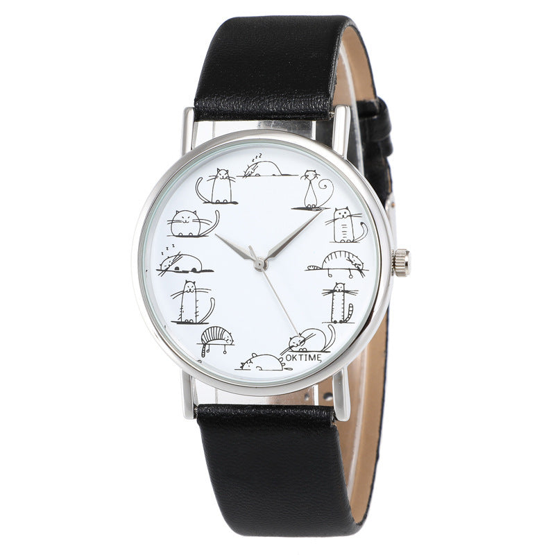 Simple belt multicolor student quartz watch