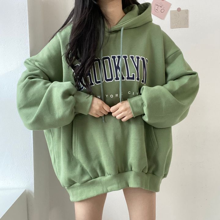 Sweater Women's Mid-length Letter Hooded Loose