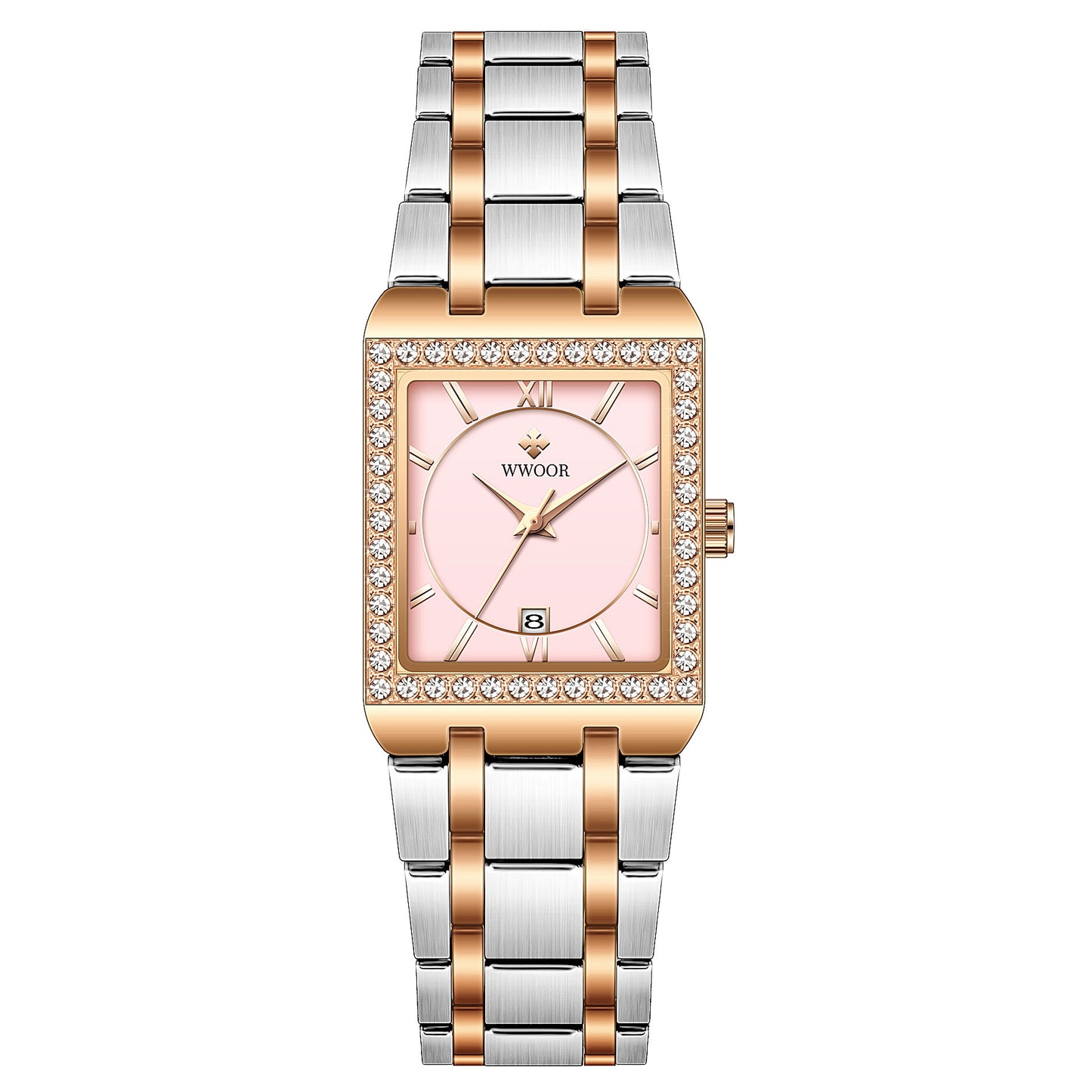 Grip Love Belt Diamond Waterproof Square Steel Band Quartz Women's Watch