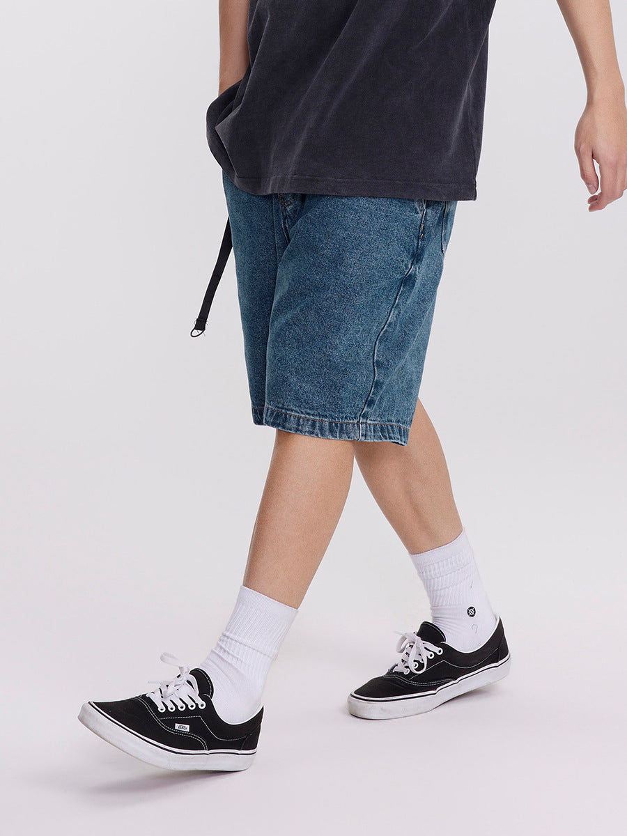 Fashion Personality Retro Dark Denim Shorts Men