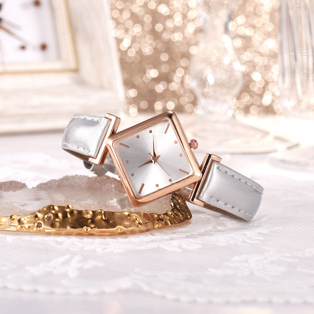 Square head quartz watch set