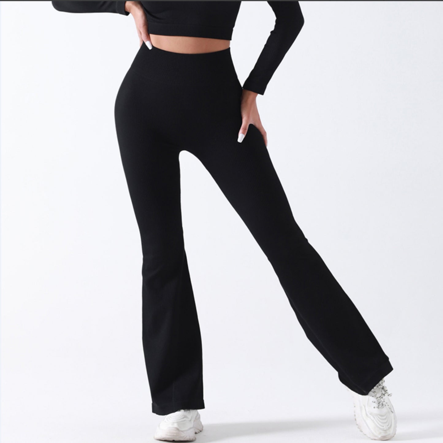 Threaded Waist Yoga Wide Leg Pants