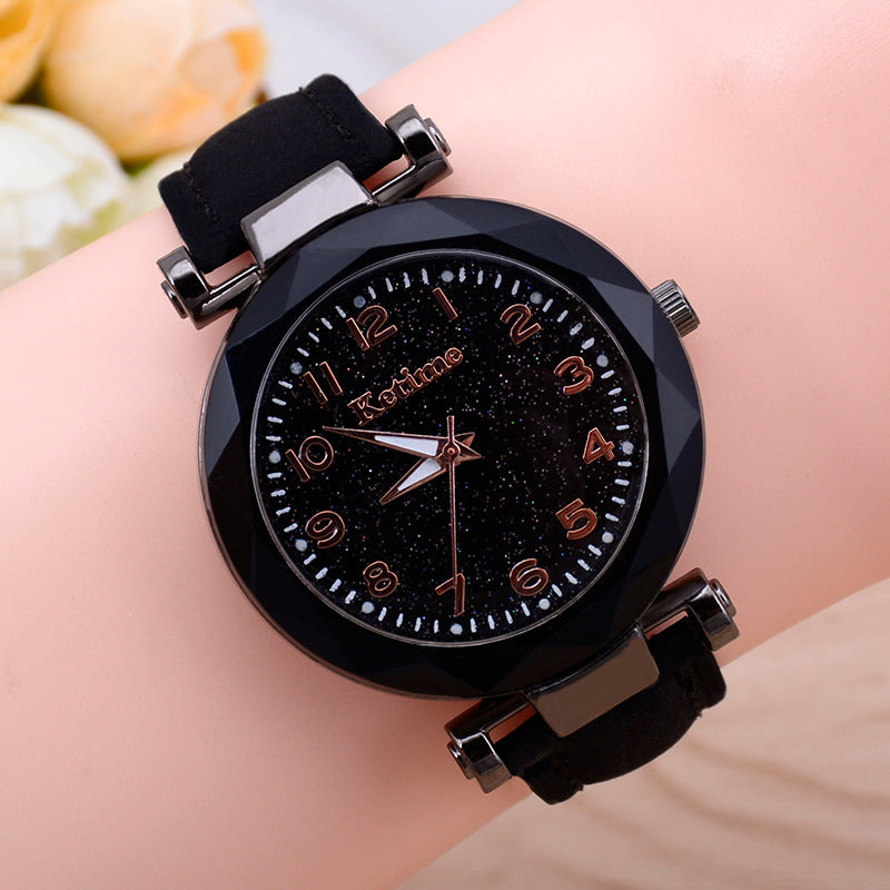 Starry sky watch female belt luminous watch quartz