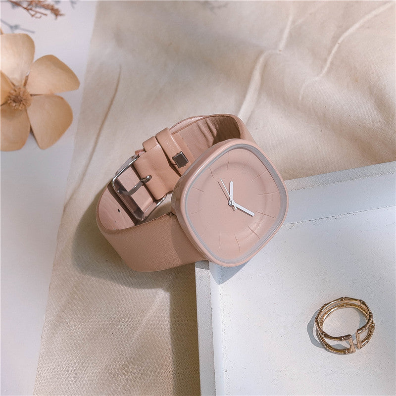 Japanese Minimal Milk Sugar Square Watch Female