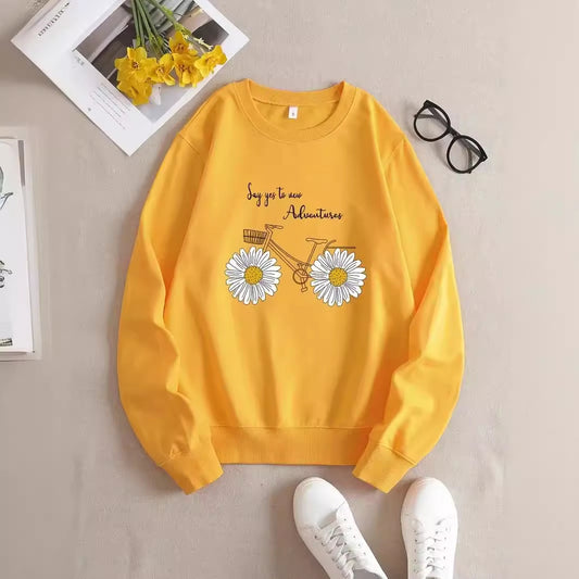 Women's Clothing Printed Crew Neck Sweatshirt