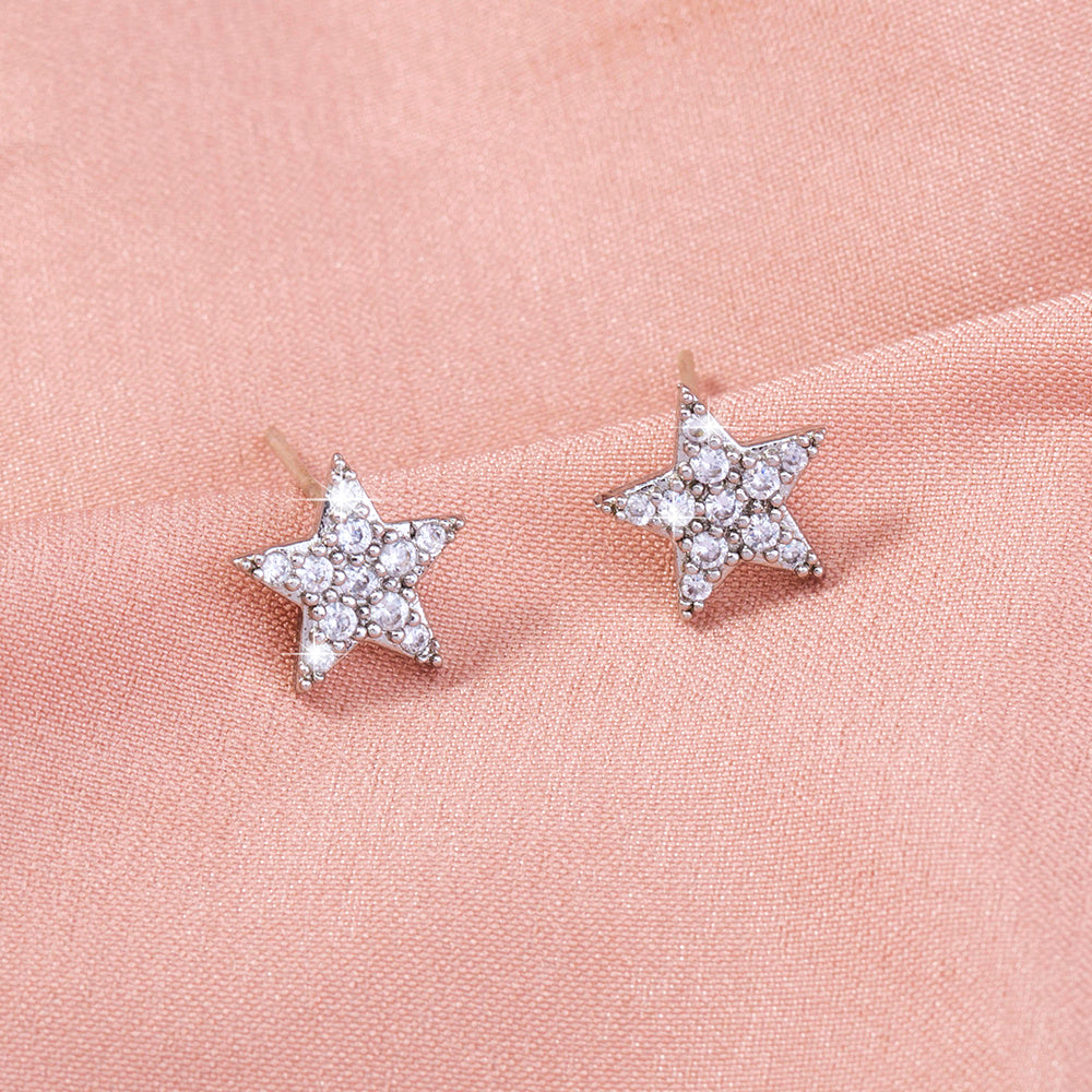 Tiny star-studded Zircon earrings accessories for women