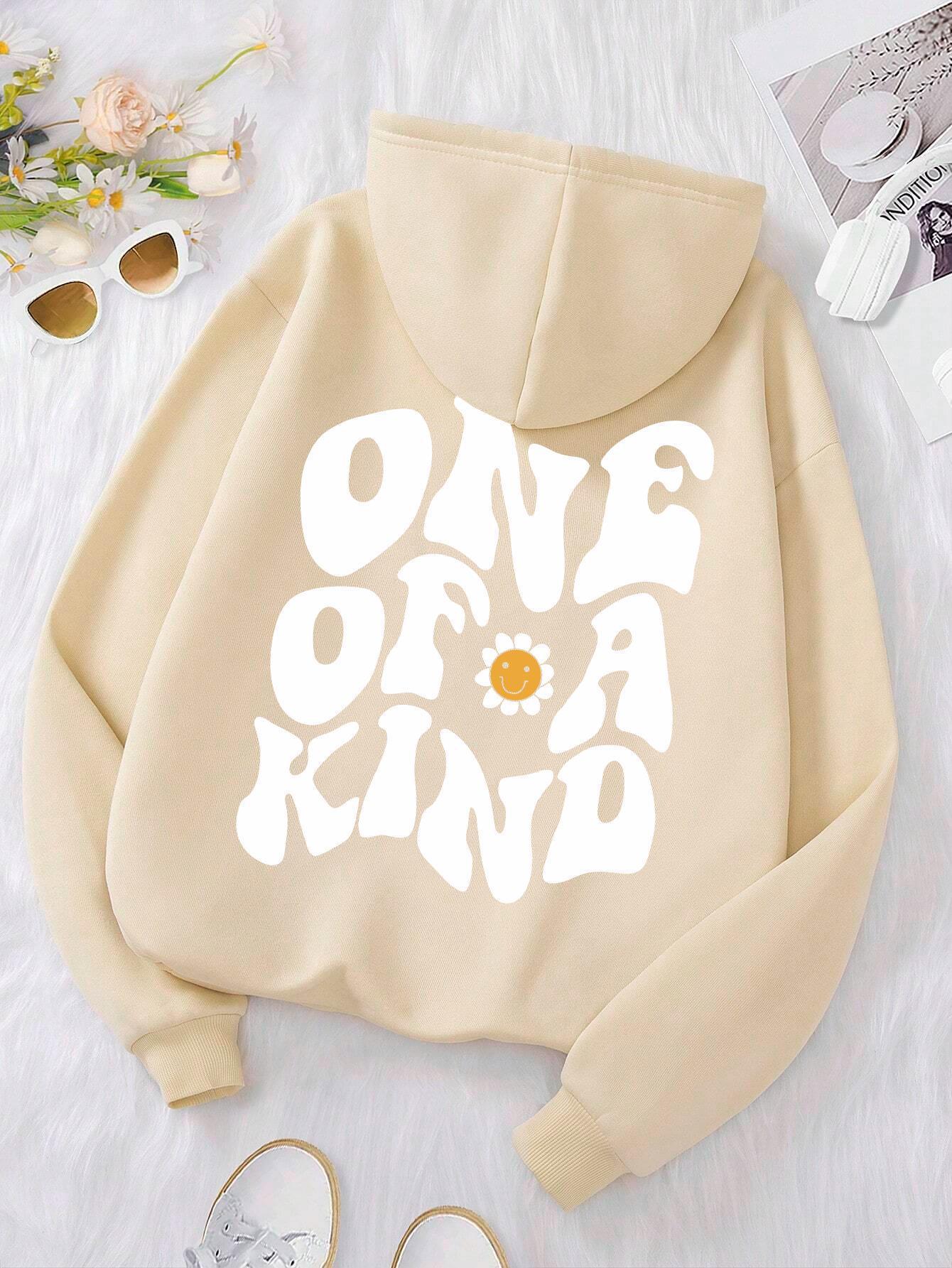 Chrysanthemum Smile Printed Hoodie Sweater