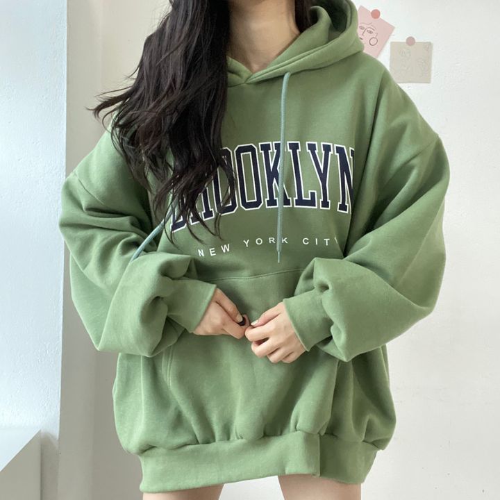 Sweater Women's Mid-length Letter Hooded Loose