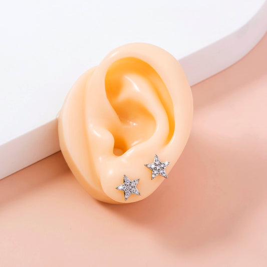 Tiny star-studded Zircon earrings accessories for women