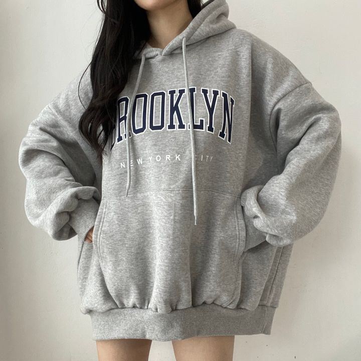 Sweater Women's Mid-length Letter Hooded Loose