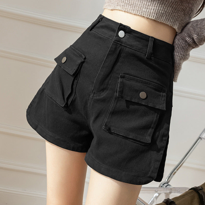 Casual Denim Shorts High Waist Stretch American Workwear