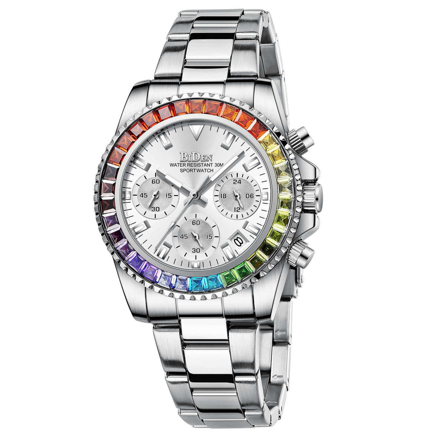 Fashion Steel Band Business Ladies Trend Colored Diamond Watch